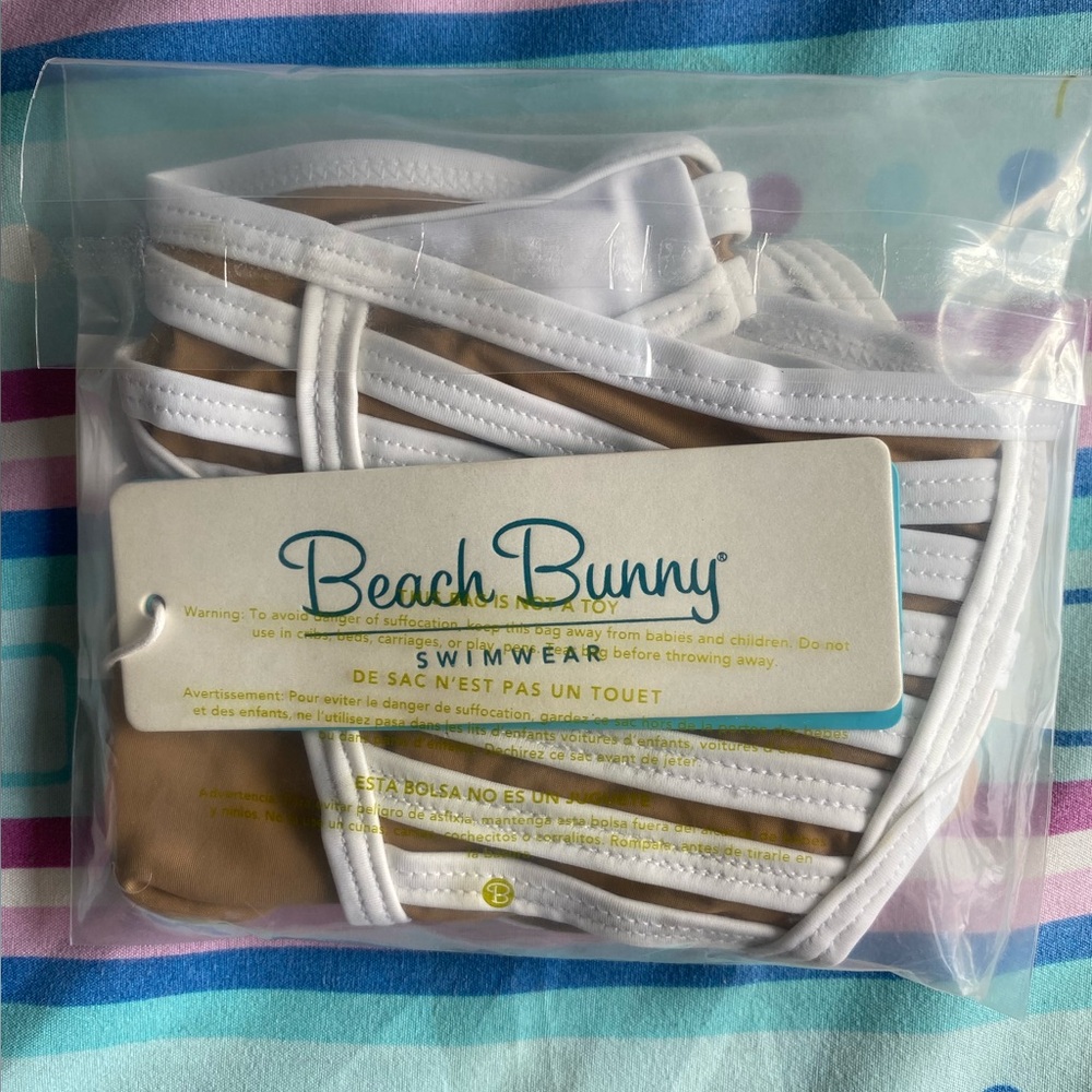 NWT Beach Bunny Hard Summer white skimpy bottom